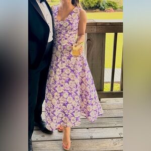 Acler Purple and Cream Floral Dress